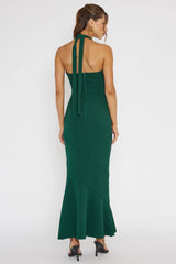 Fire Of Stars Halterneck Midi Dress Forest Green