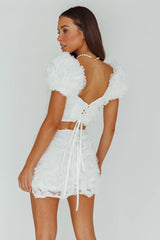 Cielito Embellished Crop Top White