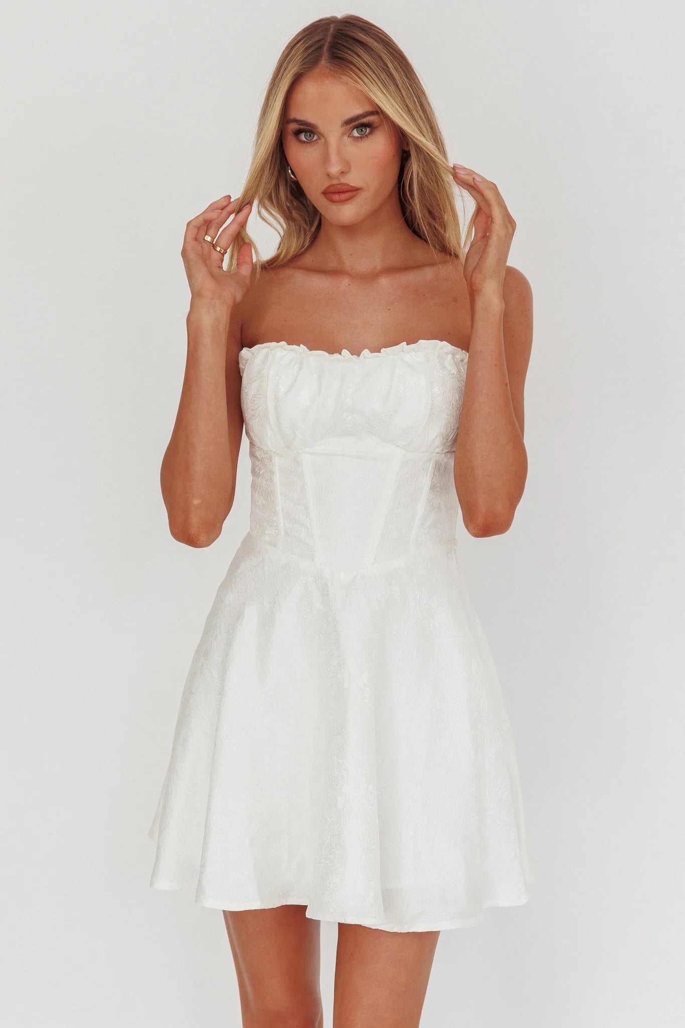 Savanna Corset Bodice Mini Dress Ivory