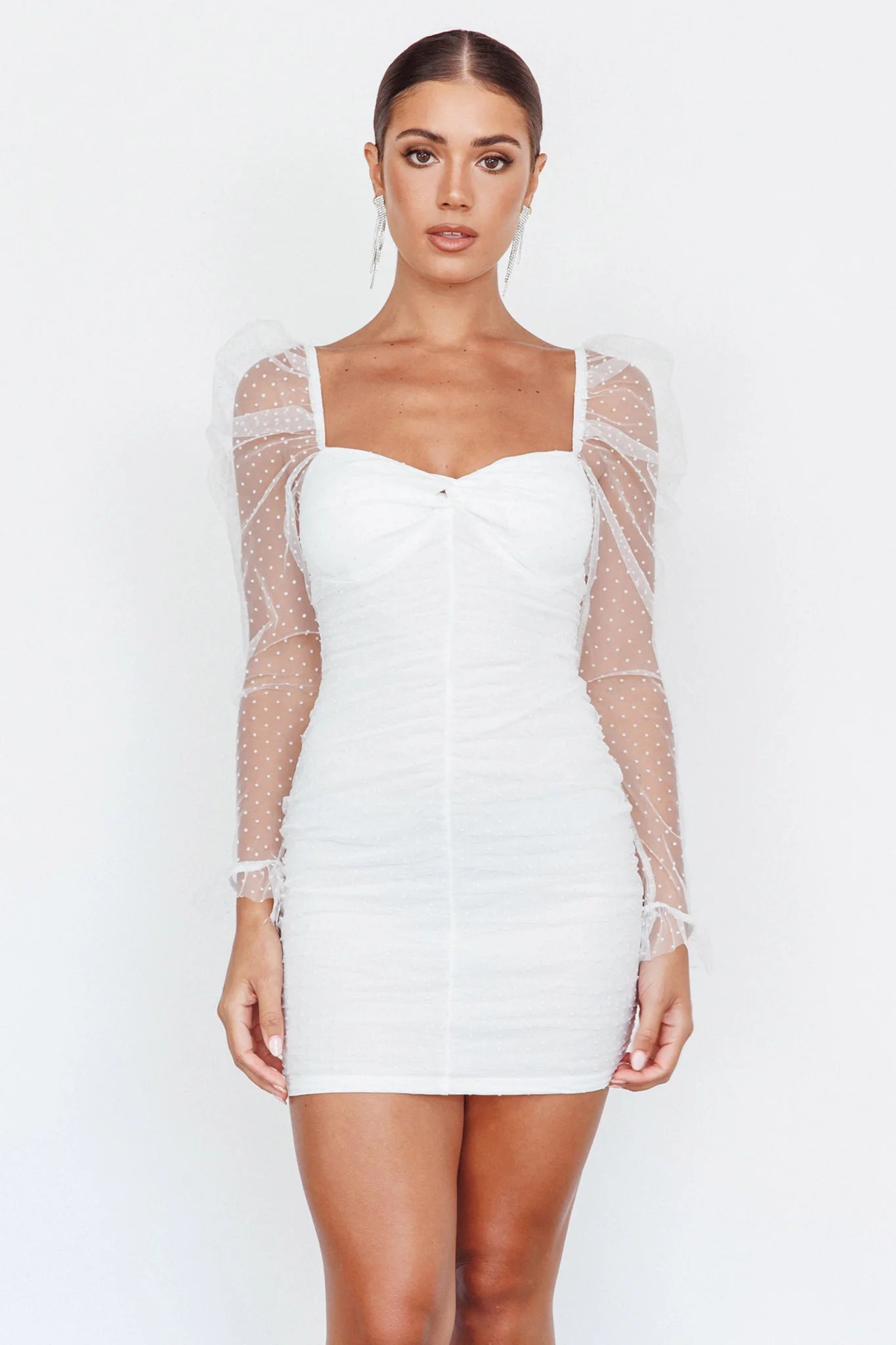 Like Lovers Hail Spot Mini Dress White