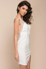 Carter Lace Overlay Dress White