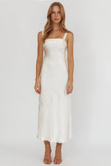 Carmel Shoulder Sash Midi Dress Oyster