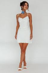 Heavenly Feels Tied Shoulder Mini Dress White