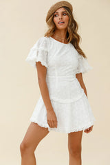 Call Me Later Keyhole Back A-Line Dress White