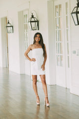 Celia Strapless Mini Dress White