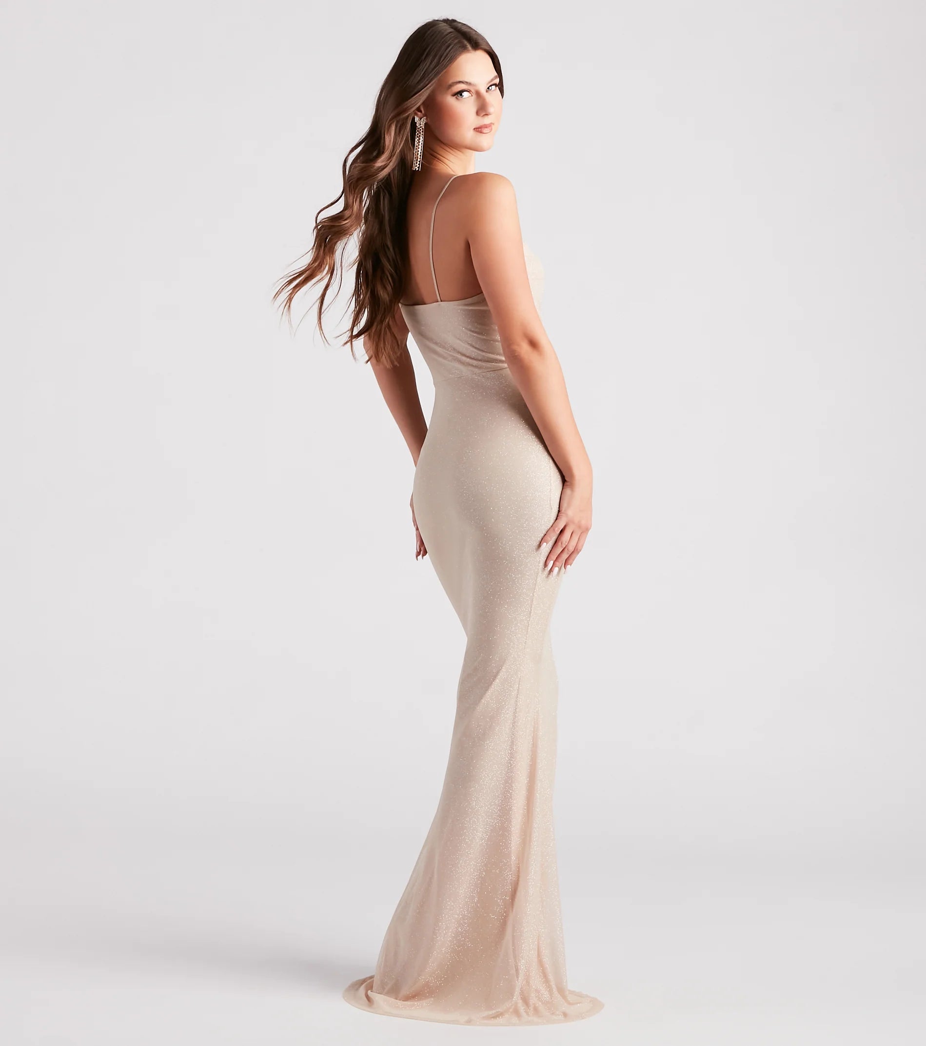 Addison Glitter Mesh Formal Dress