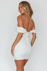 Oui Madame Off Shoulder Mini Dress Off White