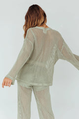 Mahina Long Sleeve Net Top Sage