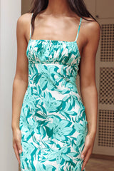 From Above V-Back Midi Dress Lily Green