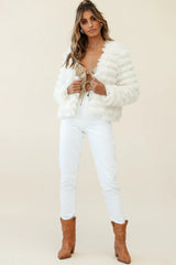 Montana Shaggy Faux Fur Jacket White