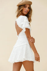 Call Me Later Keyhole Back A-Line Dress White