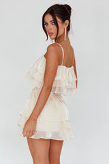 Easy To Love Layered Ruffle Crop Top Cream