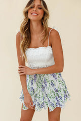 Promise Keeper String-Tie Shoulder Lace Crop Top White