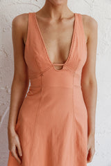 Elias Decorative Stitch Midi Dress Mango