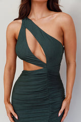 Kiki Cut-Out Bodycon Midi Dress Forest Green