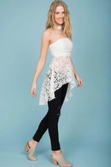 Felicity Crochet Choke Collar Top White