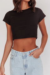 Olly Cropped Baby Tee Black