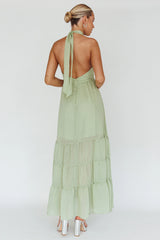 Jalisco Sun Halterneck Maxi Dress Mint