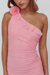 Got The Shot One Shoulder Split Maxi Dress Pink