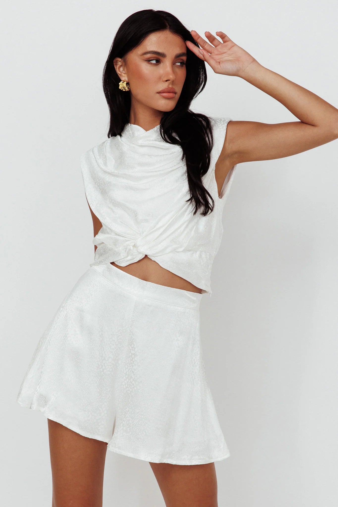 Cruising Twist Waist Top White