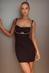 En Pointe Diamante Rope Mini Dress Black