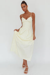 Honey Baby Diagonal Waist Maxi Dress Butter