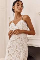 Daria Lace Overlay Mini Dress White