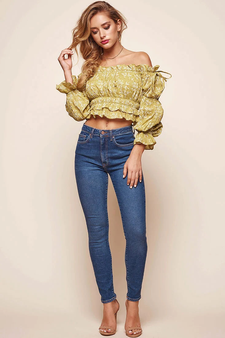 Taryn Bardot Top Lime