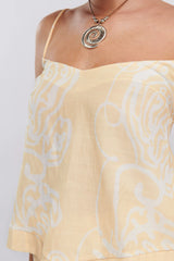 Oceania Cami Strap Top Print Yellow