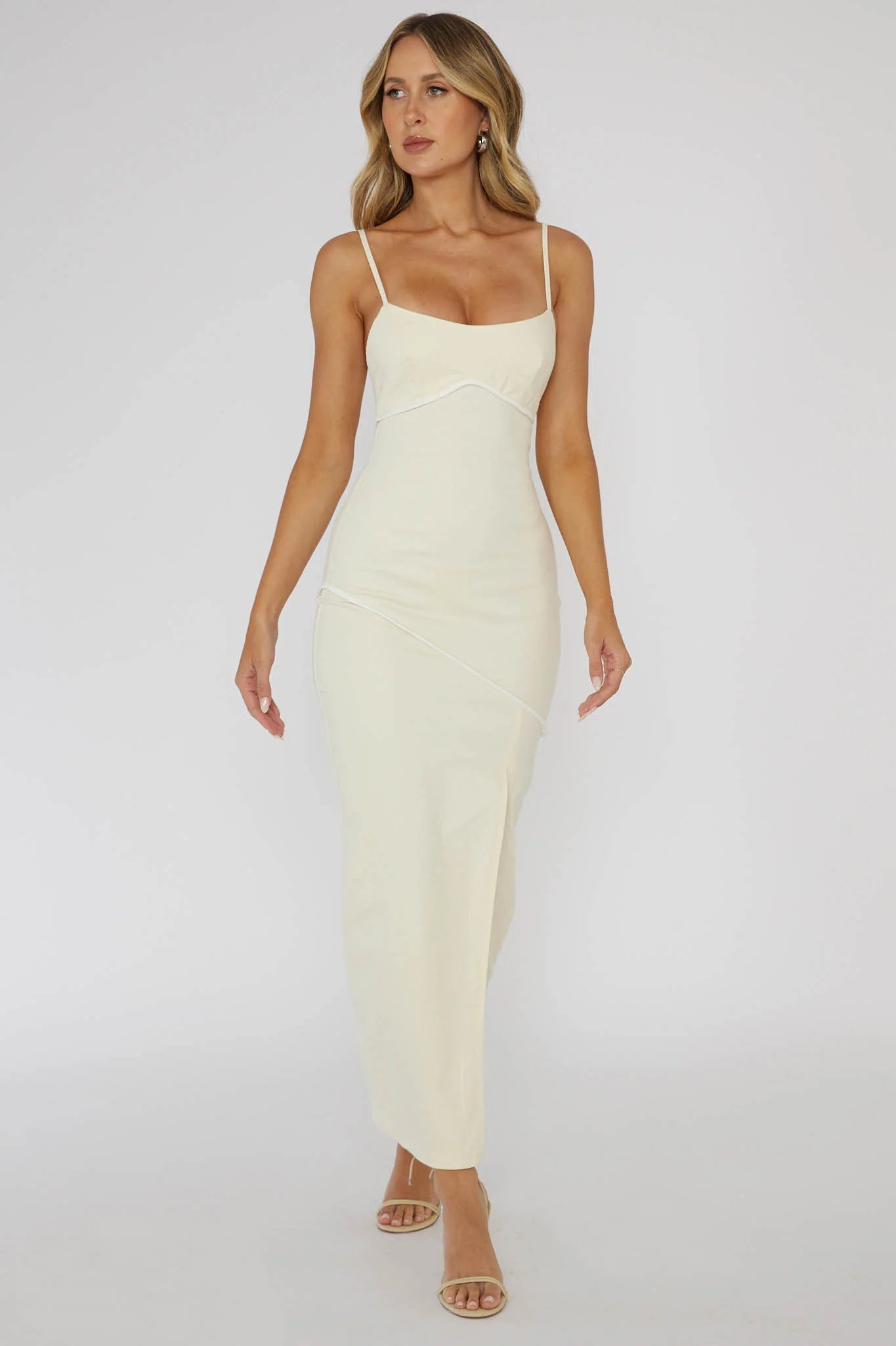Blair Piping Trim Midi Dress Butter