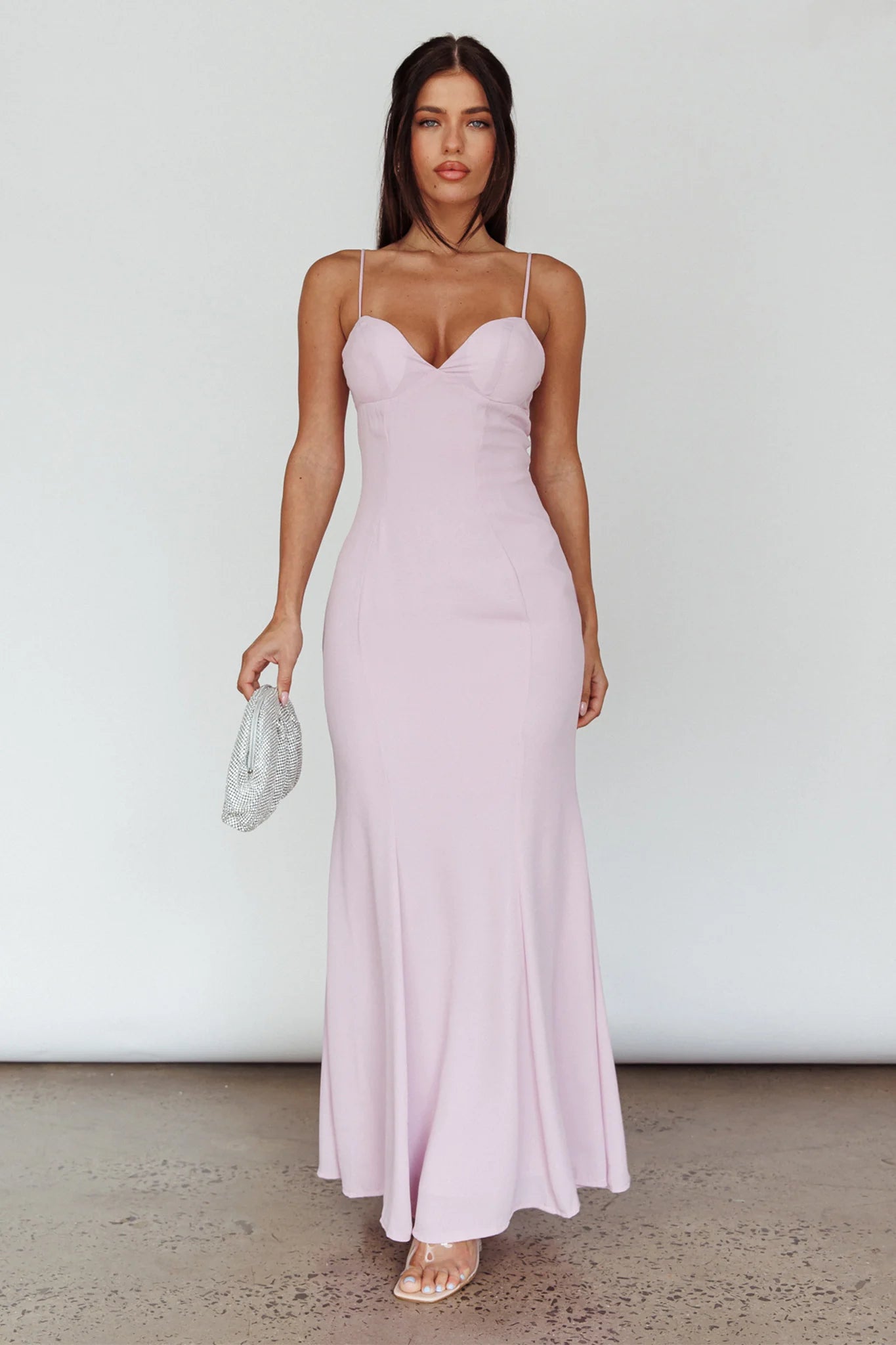 Dreaming Of Paris Bodycon Mermaid Maxi Dress Lilac