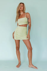 Light Speed Fluffy Crop Top Pistachio