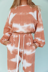 Low Key Dropped Shoulder Ribbed Top Orange