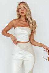Zehra Lace-Up Crop Top Ivory