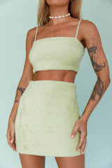 Light Speed Fluffy Crop Top Pistachio