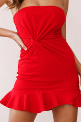 Prom Queen Bandeau Mini Dress Red