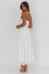 Lora Cami Strap Butterfly Dress White