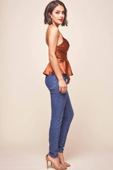 Laural Side-Tie Wrap Top Copper