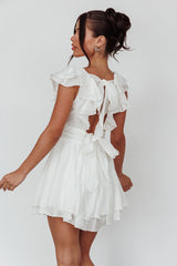 Glory Days Ruffle Shoulder Romper Off White