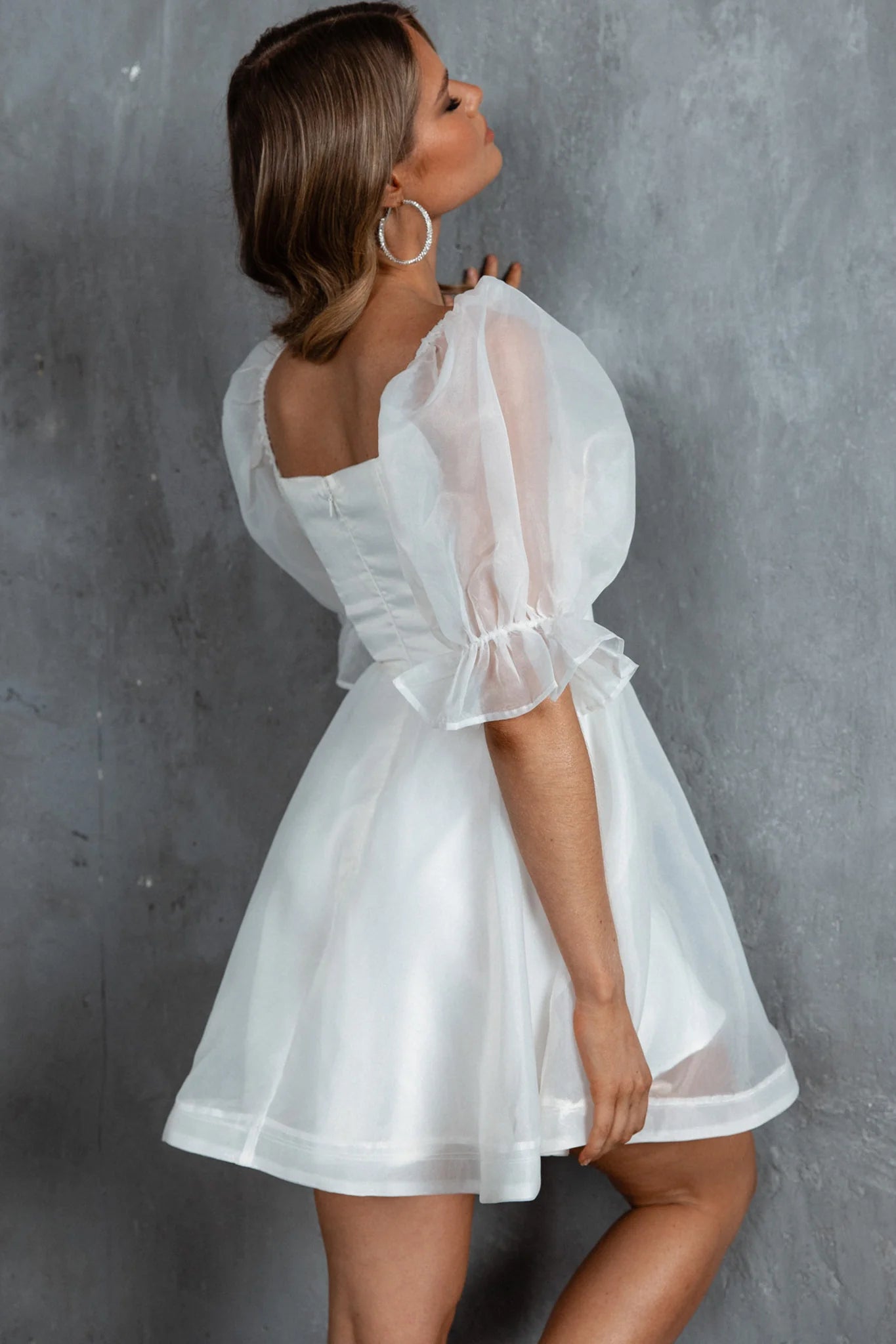 I've Got Sunshine Puff Sleeve Mini Dress White