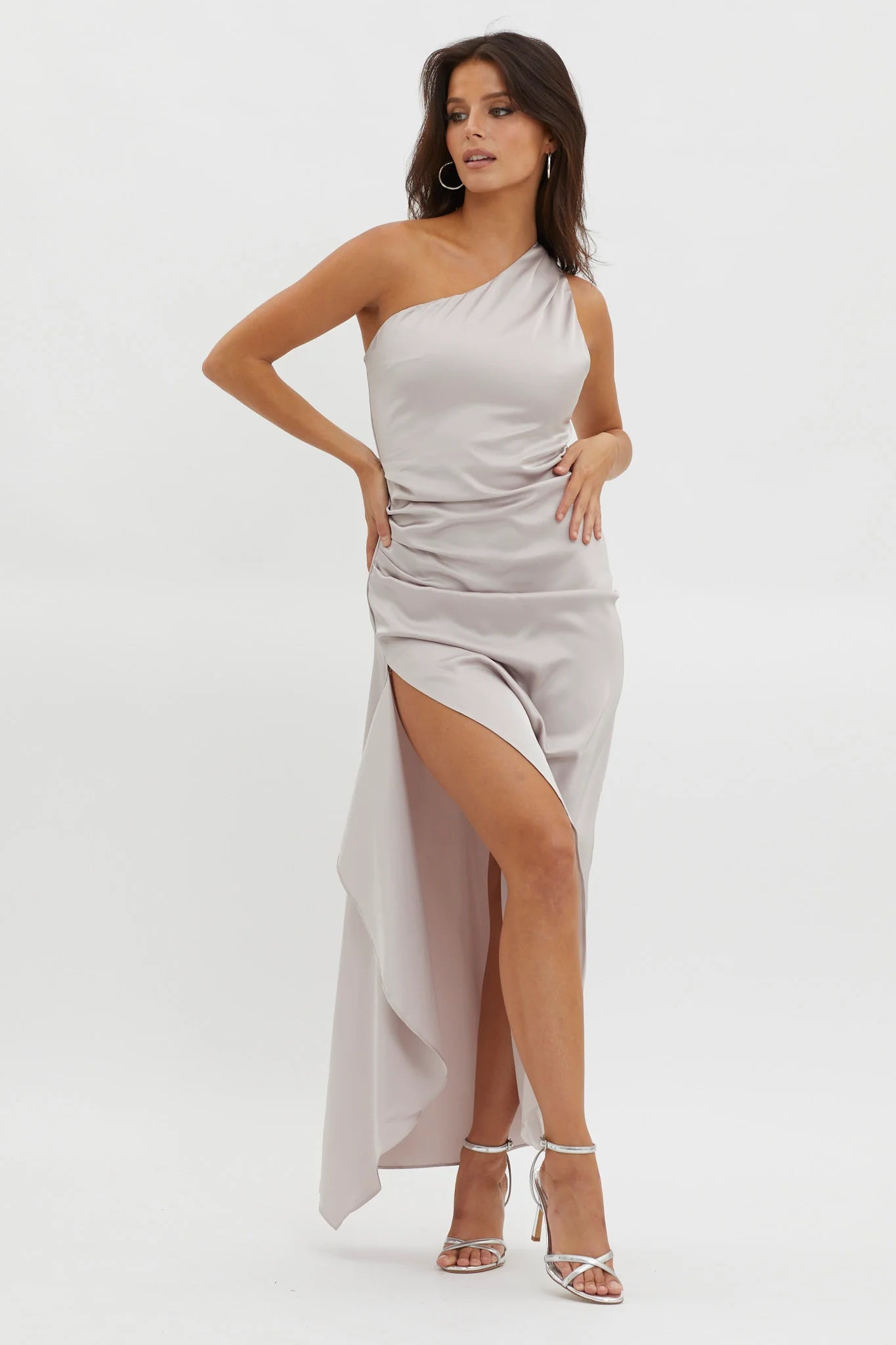 Salut One-Shoulder Midi Dress Prosecco
