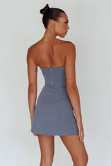 Ventura Lace-Up Skirt Suit Grey