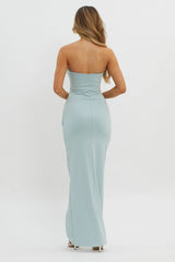Evette Strapless Split Maxi Dress Sage