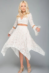 Aria Bell Sleeve Dress White