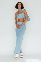 The Moment Cami Strap Crop Top Denim