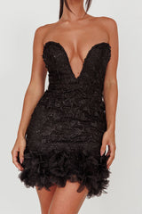 Time Of My Life Applique Mini Dress Black