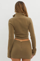 Connor Split Cuff Zipper Jacket Olive