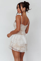 Cielo Lace Peplum Mini Dress White