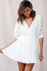 Indi Broderie Anglaise Swing Dress White