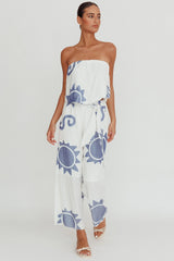 Nectar Sun Print Wide Leg Pants Blue